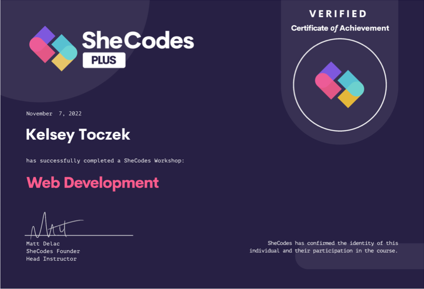 Web Development Cert